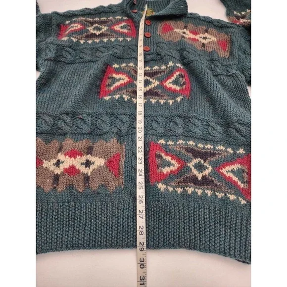 Vtg Sweater Boston Traders Wool Southwestern Pullover Fresh cosby 90s Mens Large - Picture 4 of 8
